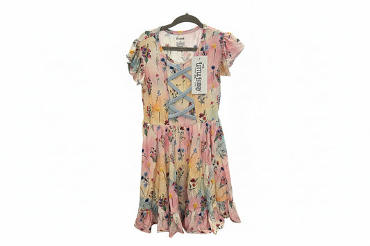 Only 30 made! Mama’s Little Wildflower Cross Front Ruffle Twirl Dress