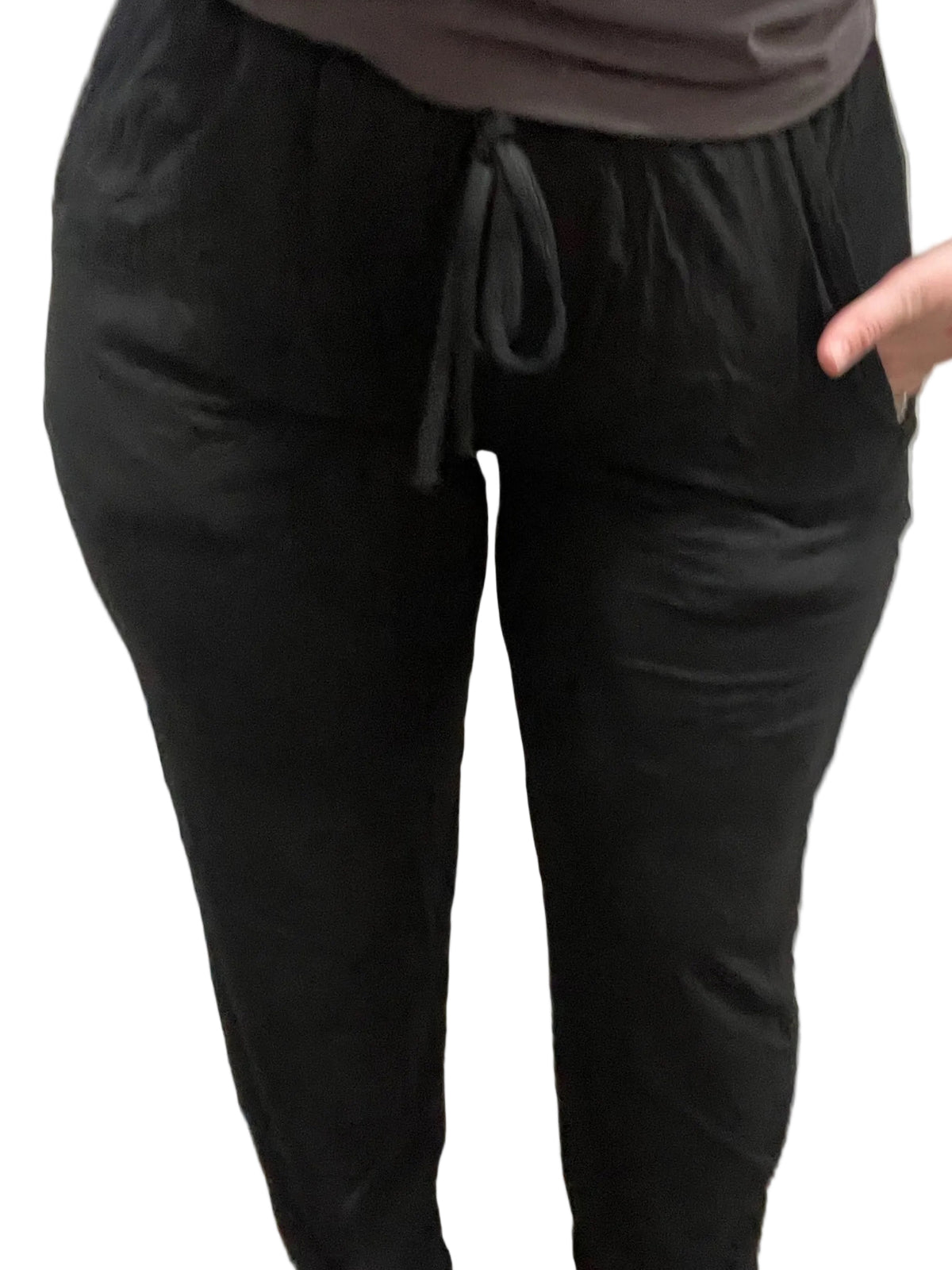 Solid Black Adult Bamboo Joggers