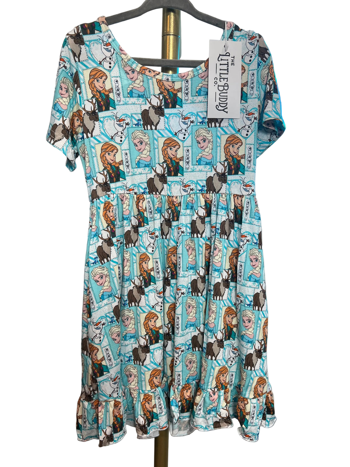 Frozen bamboo bow back twirl dress and shorts