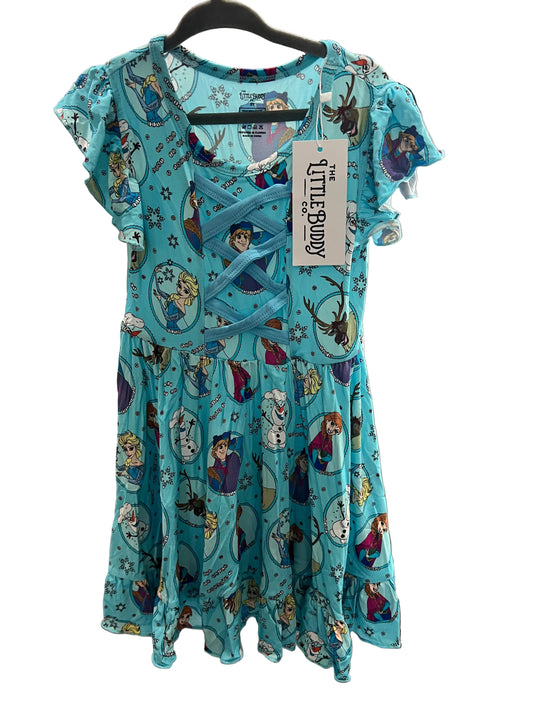 Let it go Bamboo Ruffle Twirl Dress with corset cross details