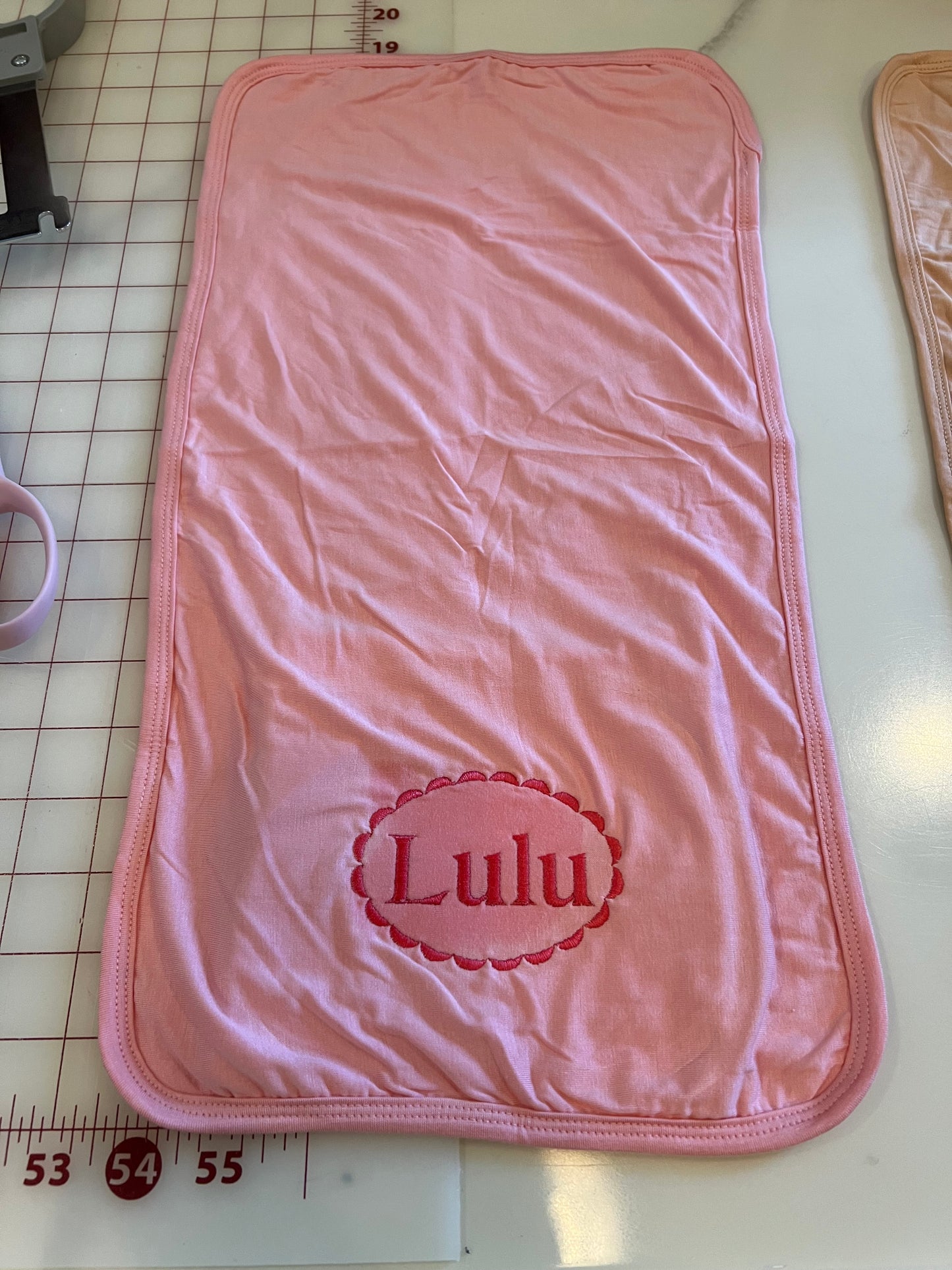 “The little buddy” Embroidered Customized Bamboo Burp Cloth multi use