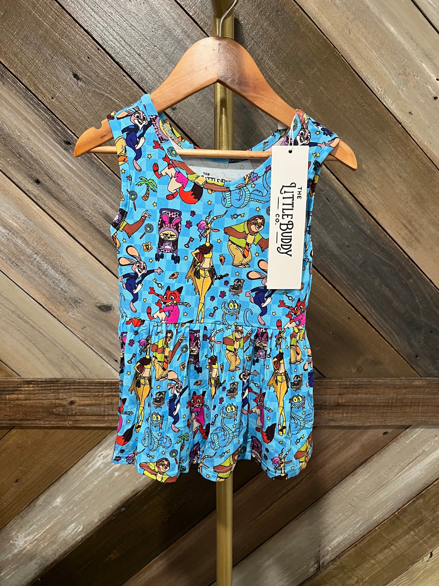 Zootopia Bamboo Peplum Tank Dress with Shorts