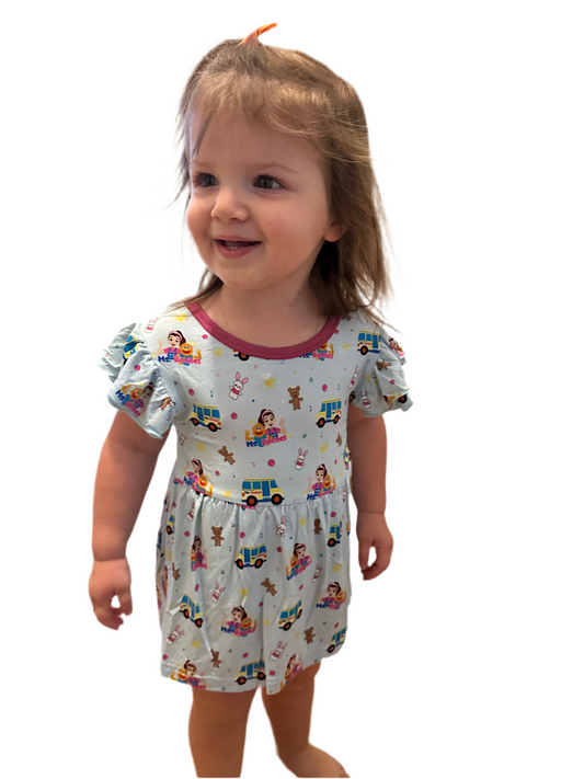 “I’m so happy” bamboo bodysuit twirl dress