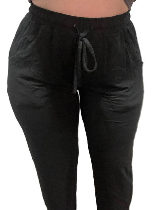 Solid Black Adult Bamboo Joggers