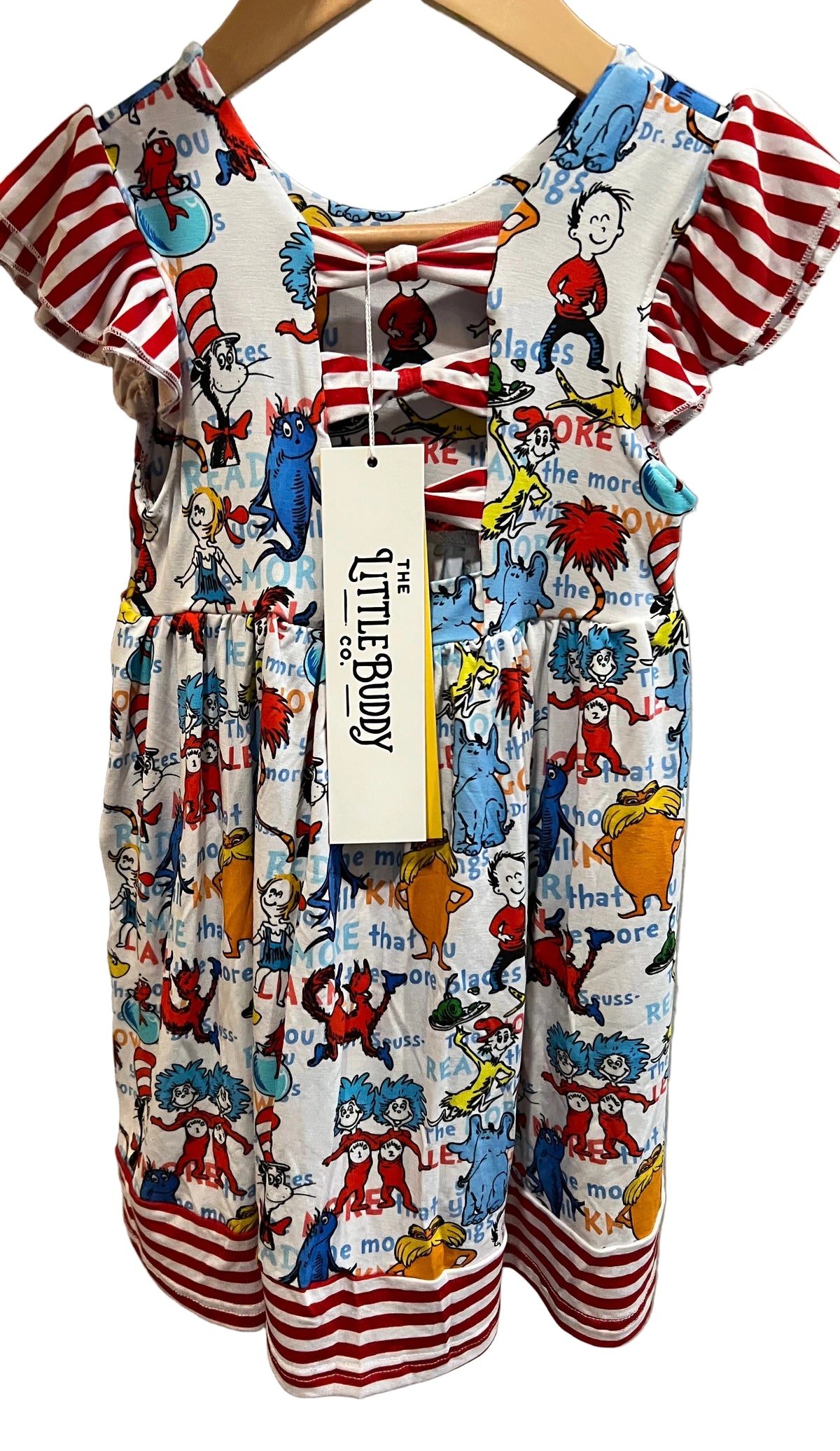 Seussical Storytime Bamboo Bow back twirl dress with shorts