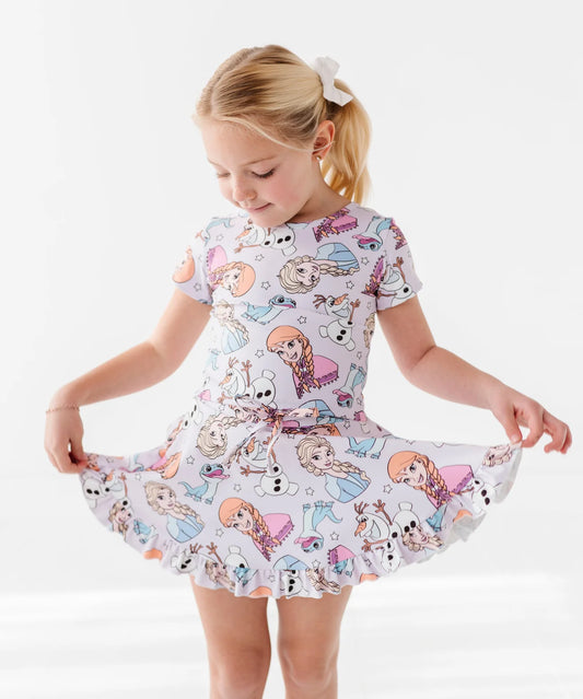 Frozen Friends Milk Silk Skort Set