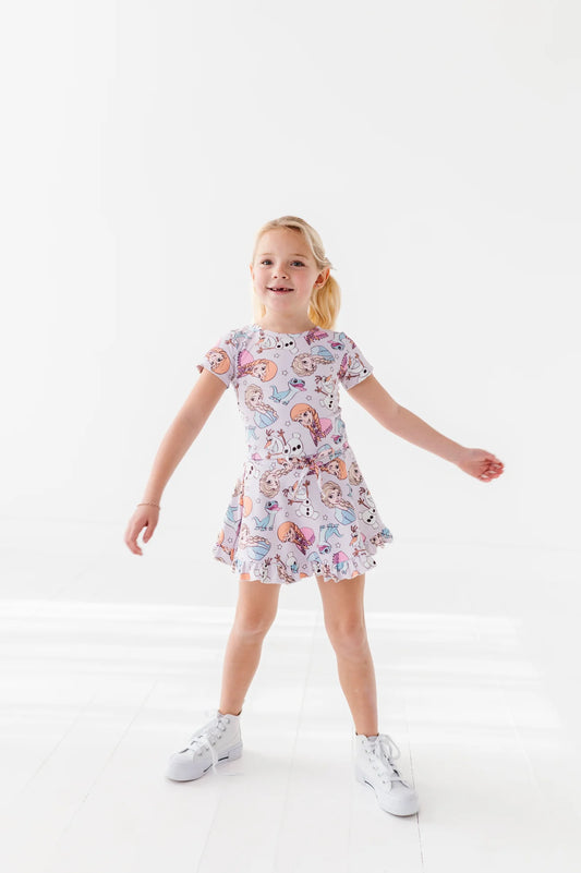 Frozen Friends Milk Silk Skort Set