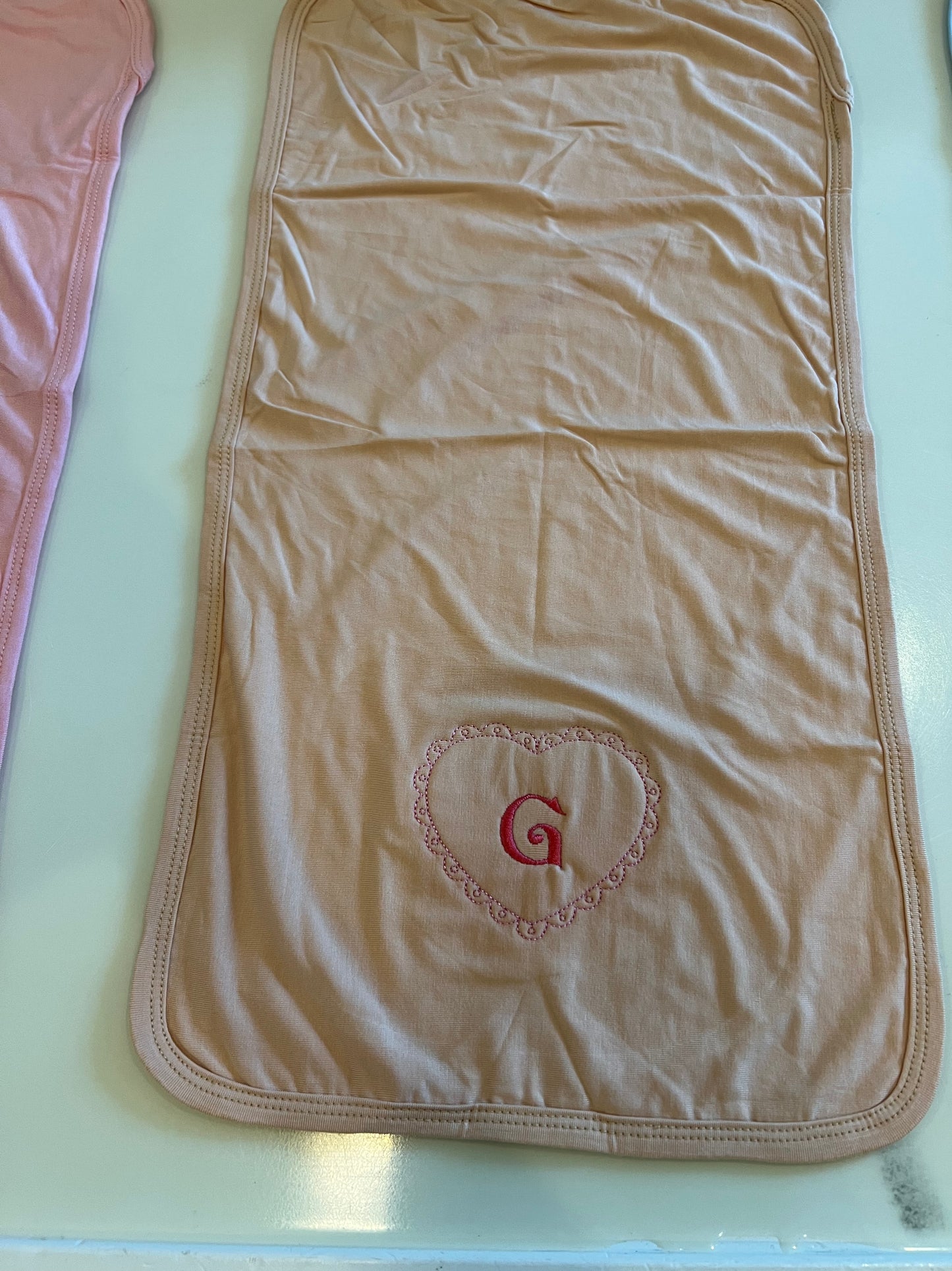 “The little buddy” Embroidered Customized Bamboo Burp Cloth multi use