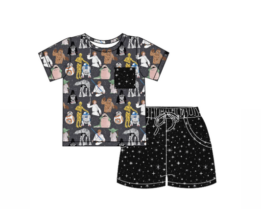 Star Wars Bamboo boys pocket tshirt and shorts set