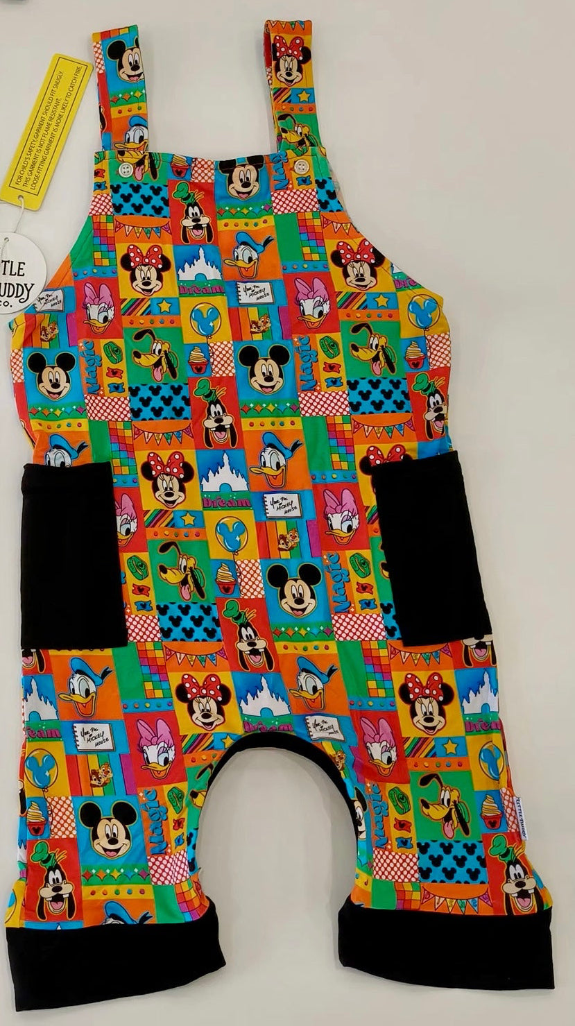 Mickey Squad Bamboo Overalls - short zipper
