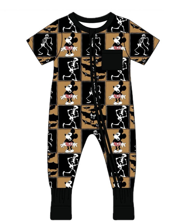 Halloween Spooky Mouse Club Bamboo Zippy short sleeve