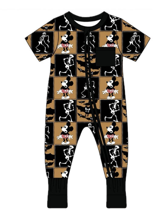 Halloween Spooky Mouse Club Bamboo Zippy short sleeve