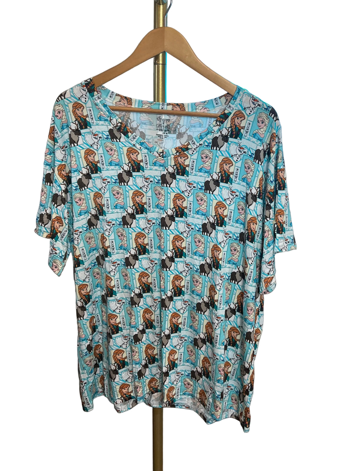 Frozen oversized bamboo v neck adult t shirt