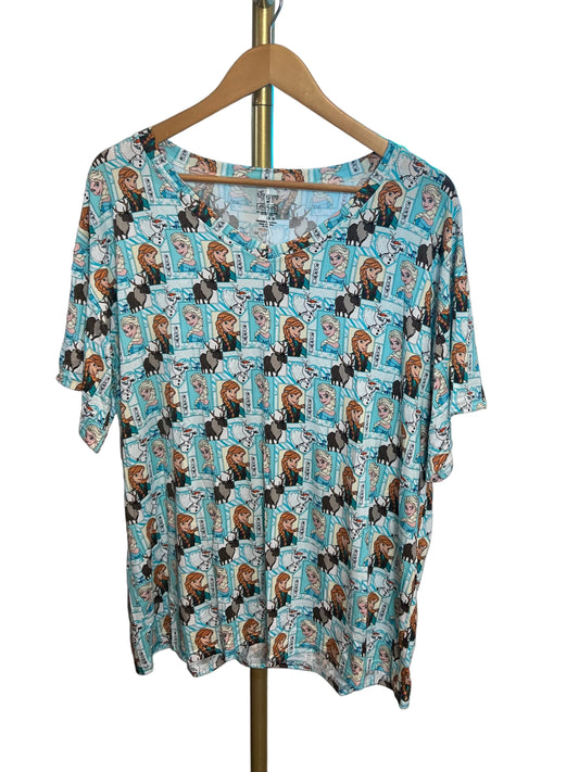 Frozen oversized bamboo v neck adult t shirt