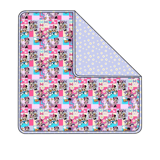 BFFs Minnie and Daisy 40x40 Bamboo Blanket with Daisy backing