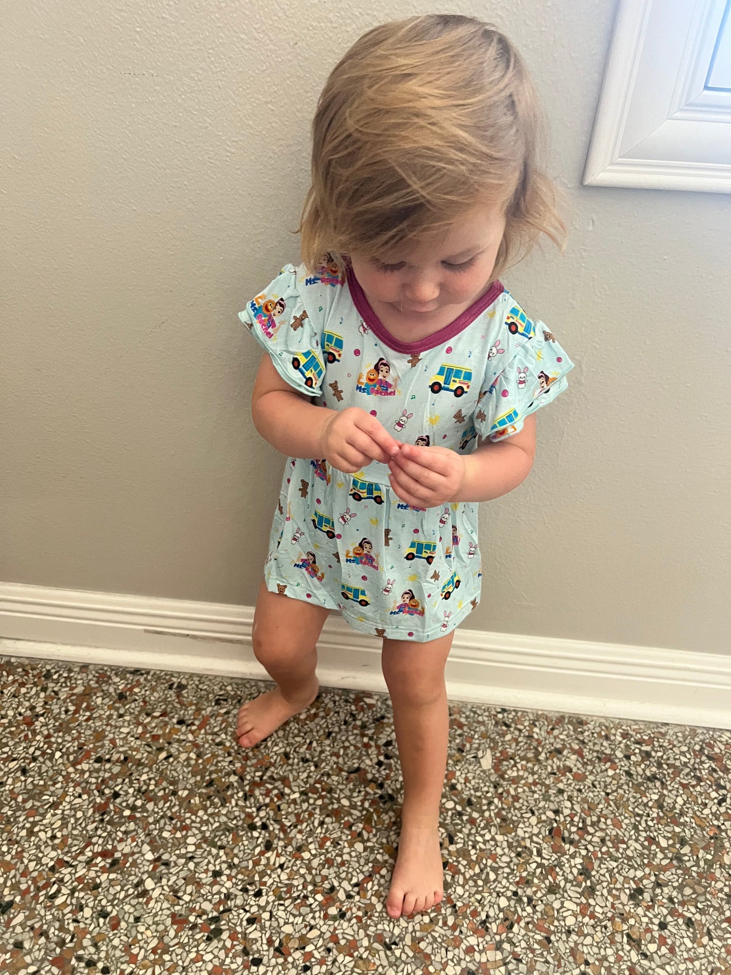 “I’m so happy” bamboo bodysuit twirl dress